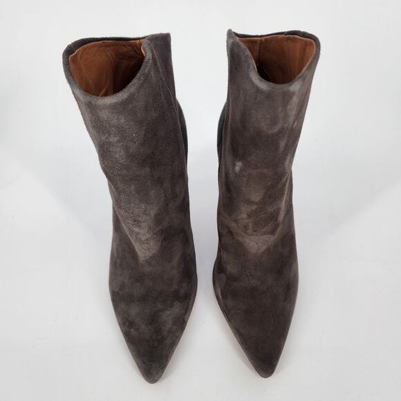 IRO Gray Suede Pointy Toe High-Low Booties Women's Size 36 (US 5.5) - Picture 11 of 15